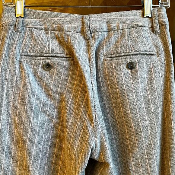 NEW Body By Victoria Wool Pinstripe Career Wide Leg Trousers Gray Pink … NWOT - Picture 8 of 16